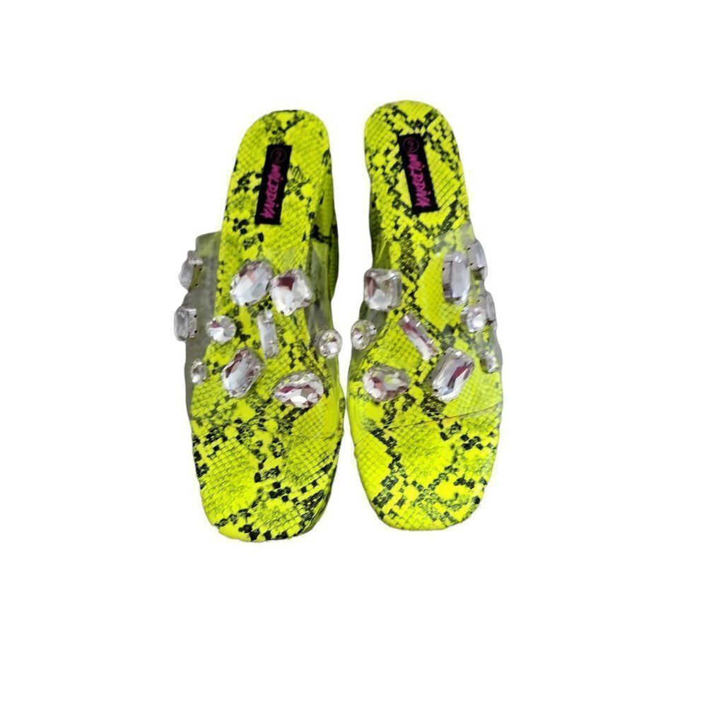 Wild Diva Animal Print Platforms Neon Yellow Women's Sz 9